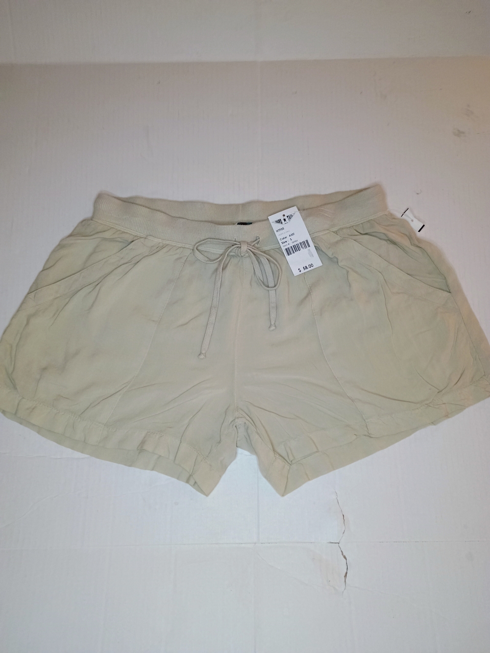 Hard Tail Women’s Lightweight Drawstring Shorts - Beige 100%Rayon Small